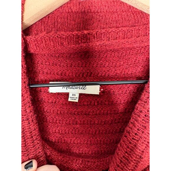Madewell Belmont Wool Mock Neck Sweater Size XS Red Burgundy - Picture 5 of 11
